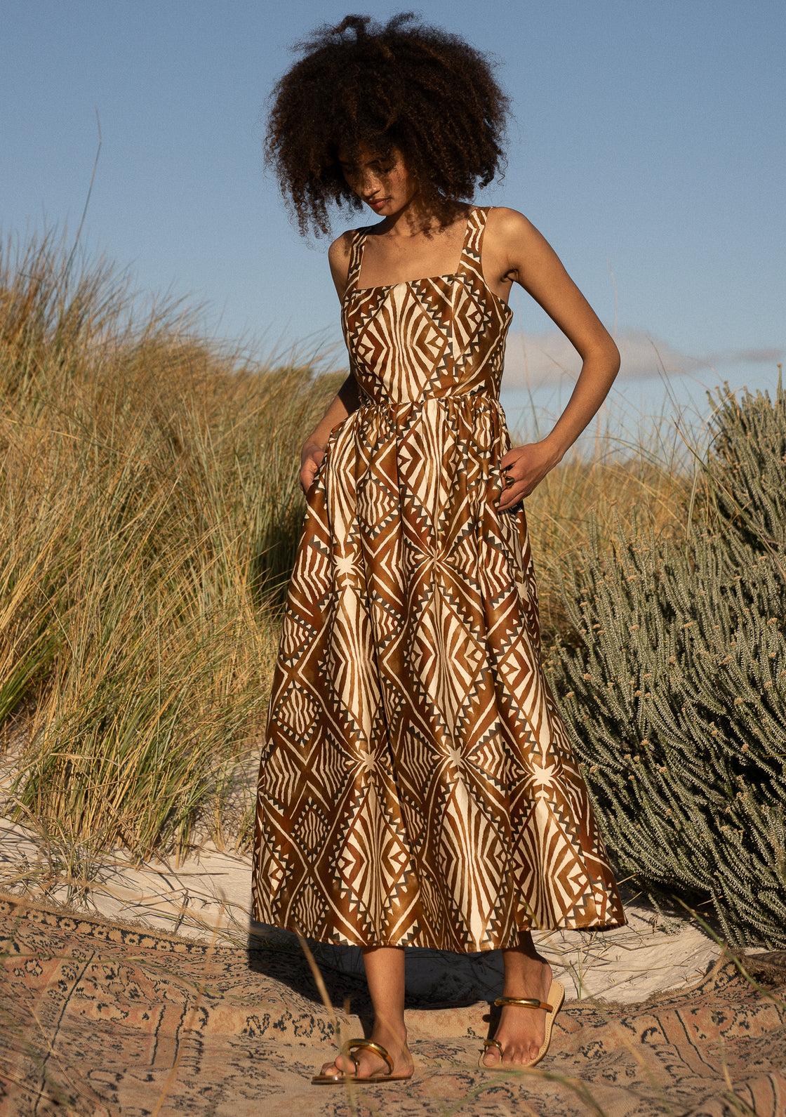 PALM DRESS - TRIBIAL DIAMONDS