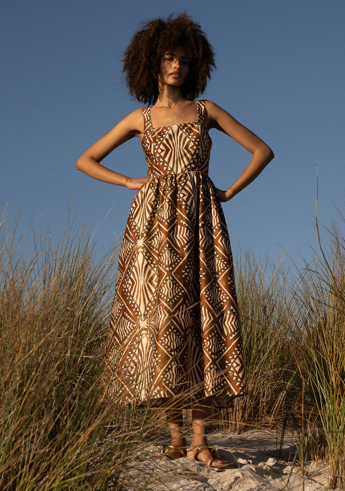 PALM DRESS - TRIBIAL DIAMONDS