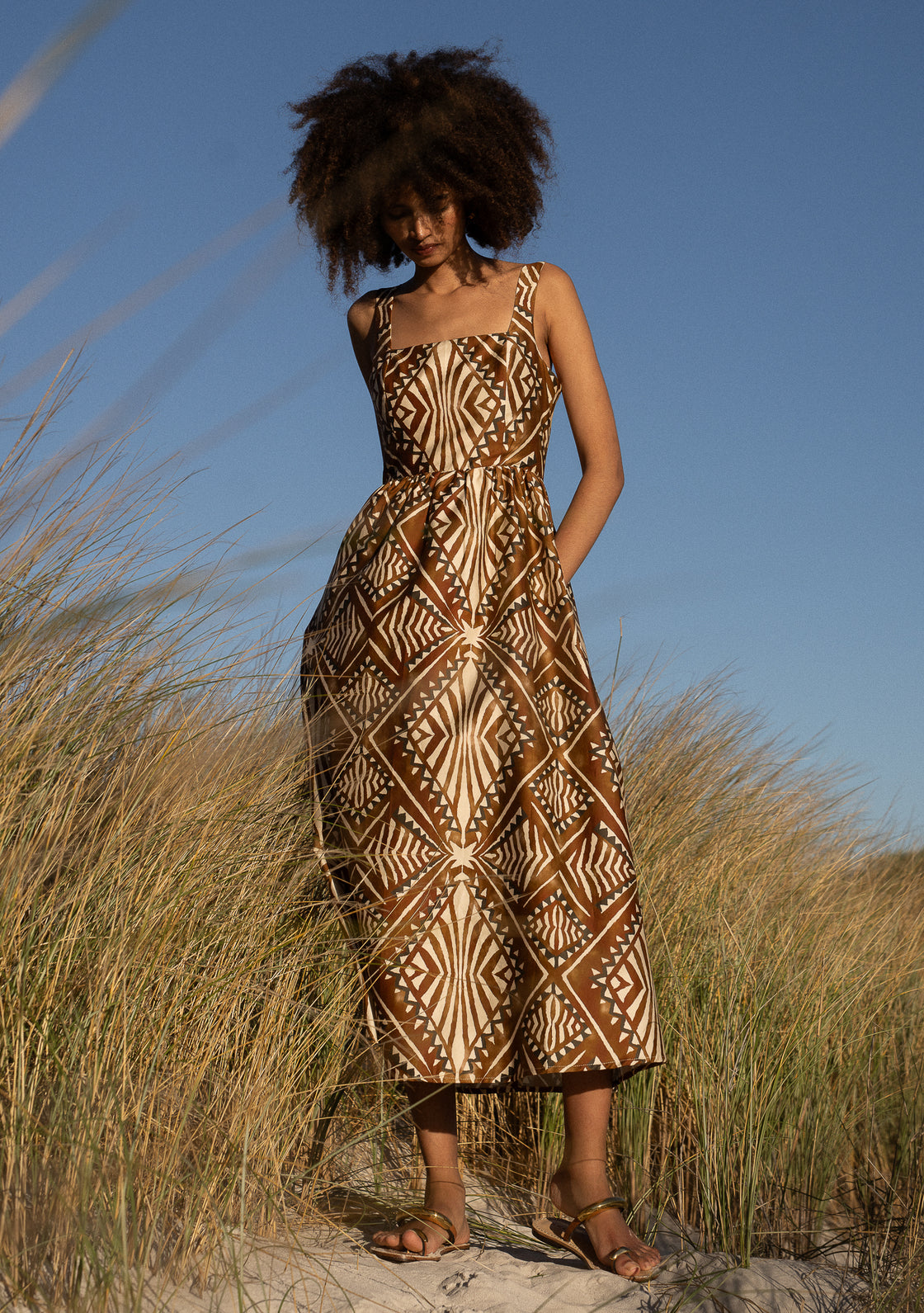 PALM DRESS - TRIBIAL DIAMONDS