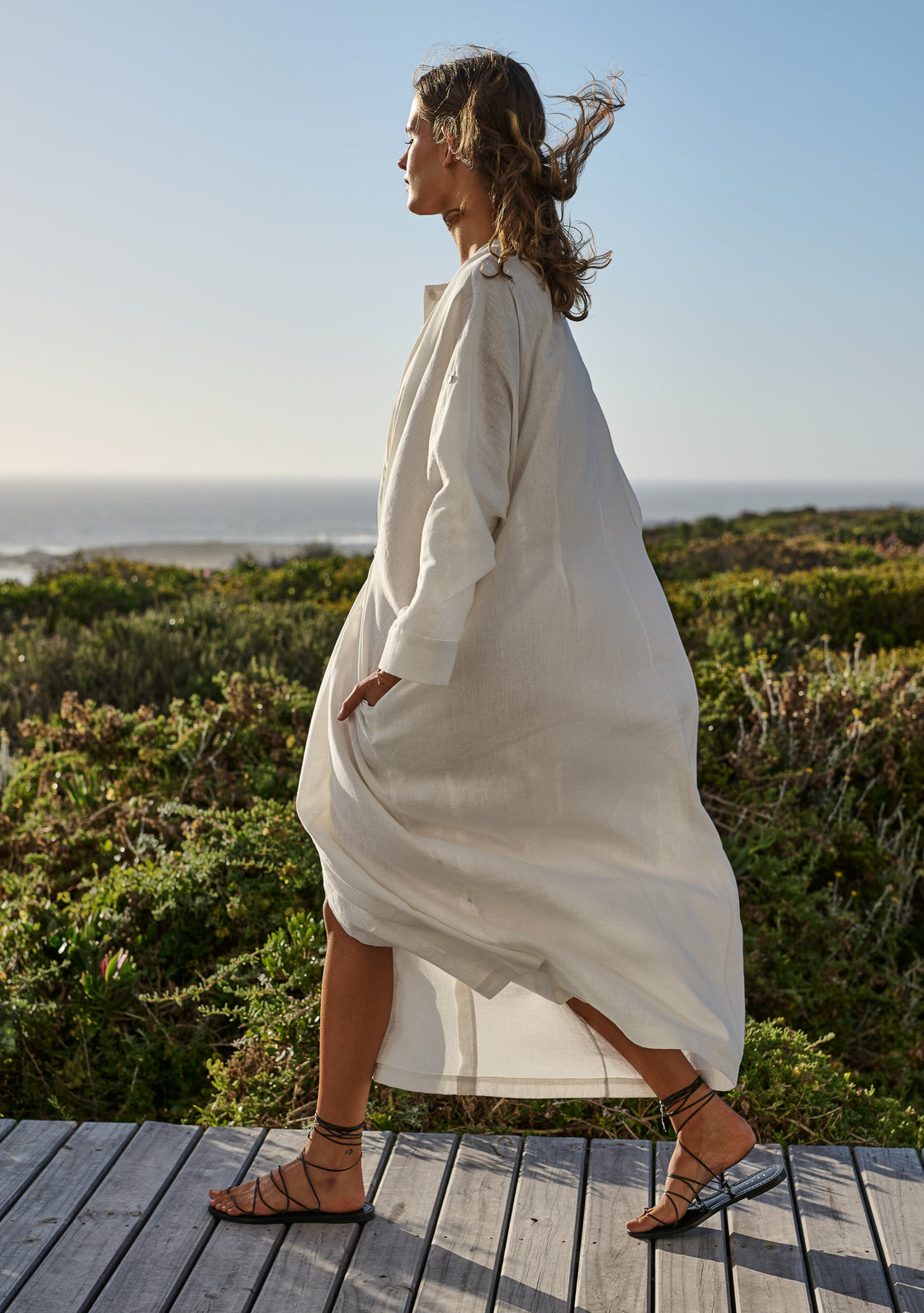 Linen Turmeric Dress - One Size