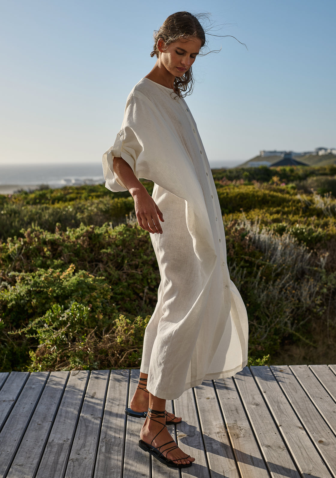 Linen Turmeric Dress - One Size