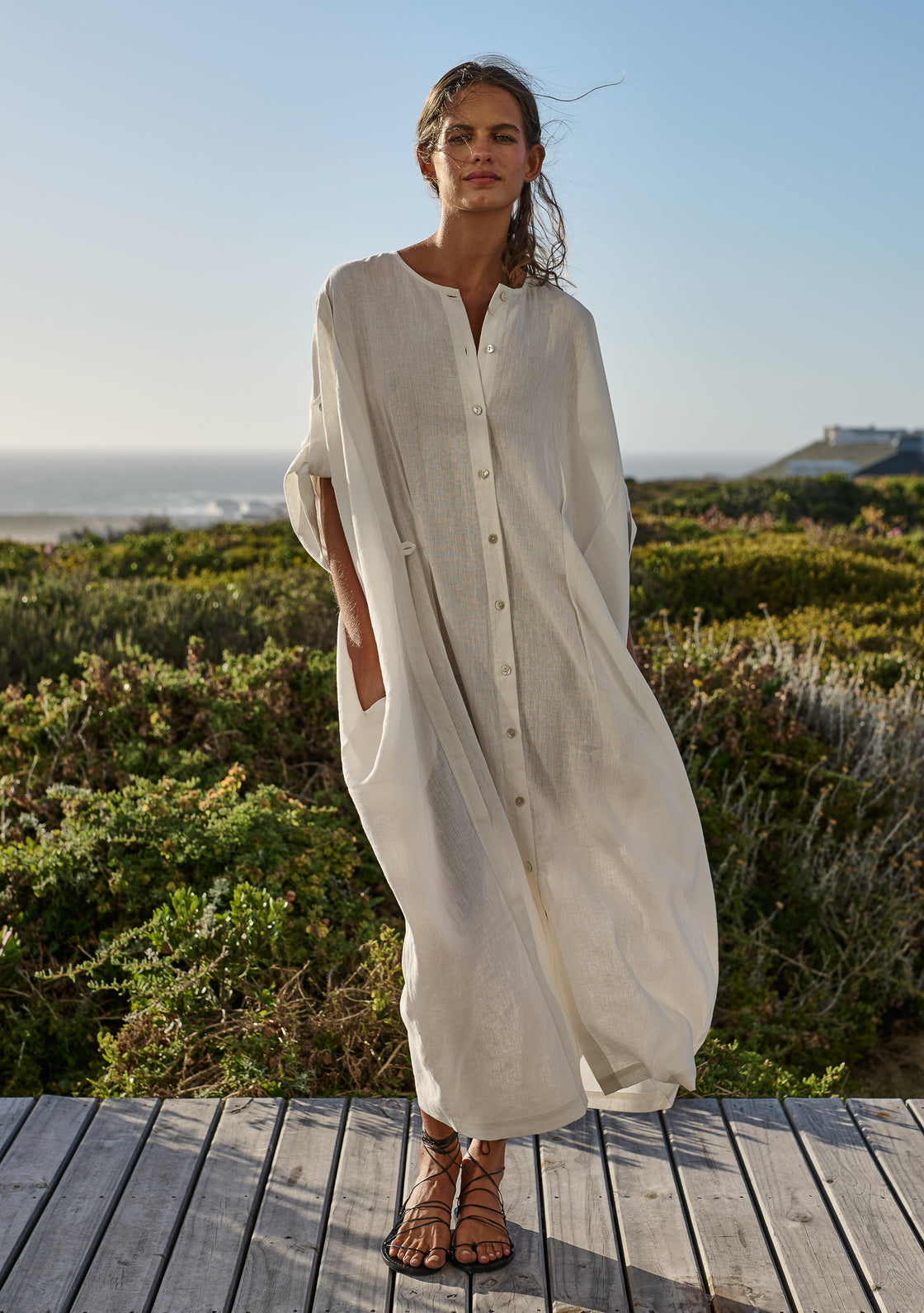 Linen Turmeric Dress - One Size