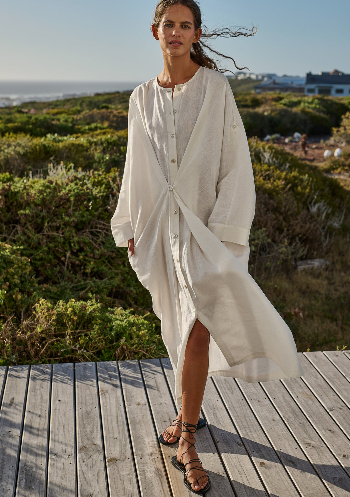 Linen Turmeric Dress - One Size